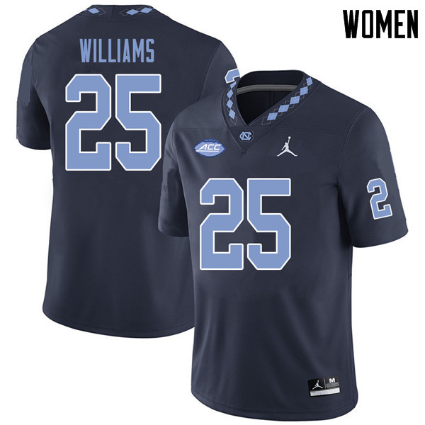 Jordan Brand Women #25 Javonte Williams North Carolina Tar Heels College Football Jerseys Sale-Navy